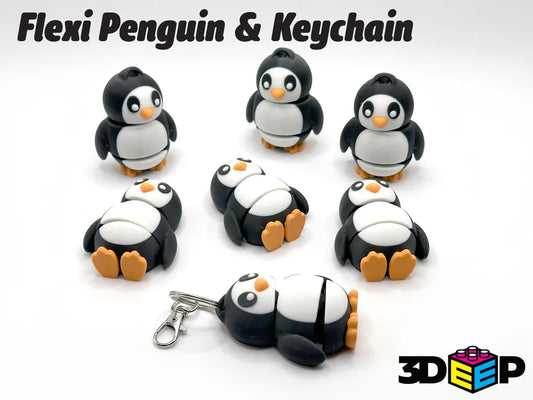 Flexi Penguin Keychain