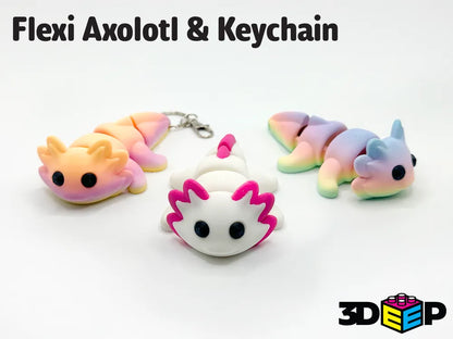 Flexi Axolotl Keychain