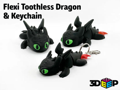 Flexi Toothless Dragon Keychain